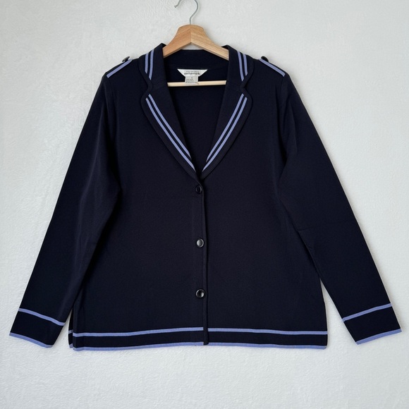 Misook Jackets & Blazers - Misook Navy Blazer with Lavender Trim